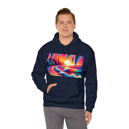 Psychedelic Beach Hooded Sweatshirt | Unisex