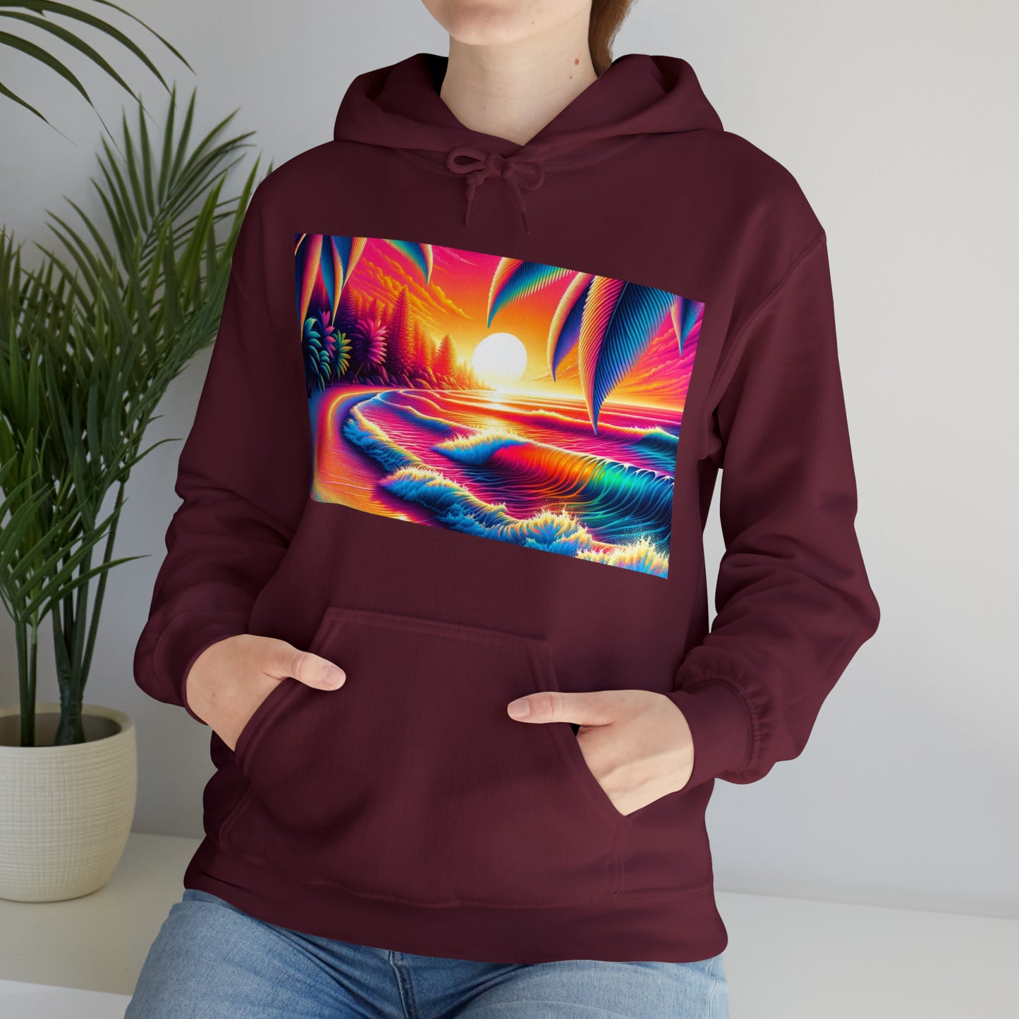 Psychedelic Beach Hooded Sweatshirt | Unisex