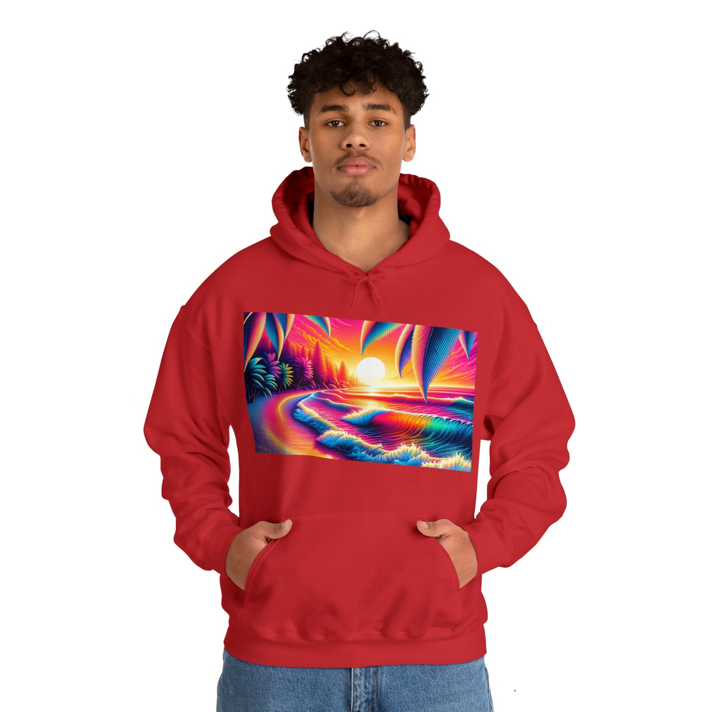 Psychedelic Beach Hooded Sweatshirt | Unisex