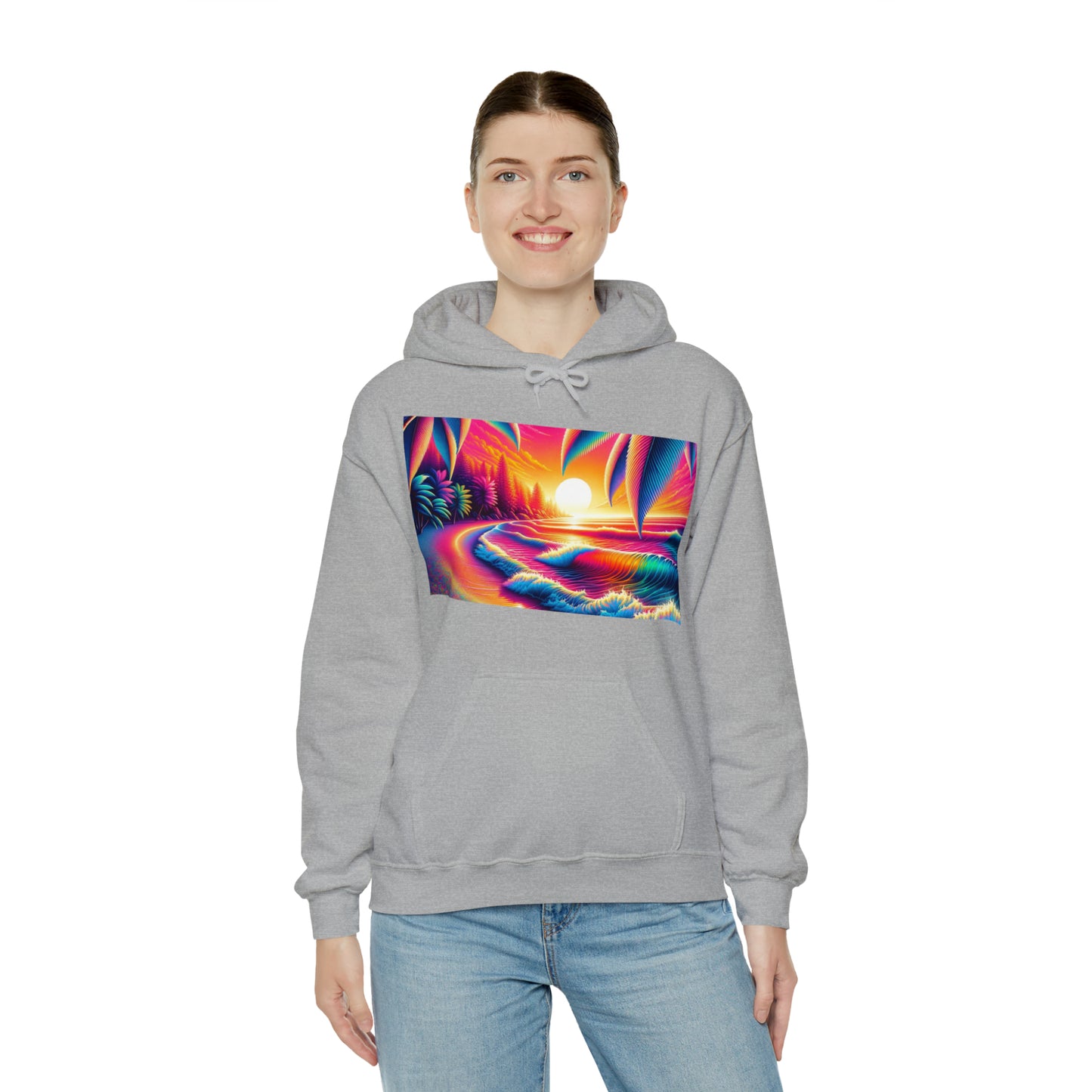 Psychedelic Beach Hooded Sweatshirt | Unisex