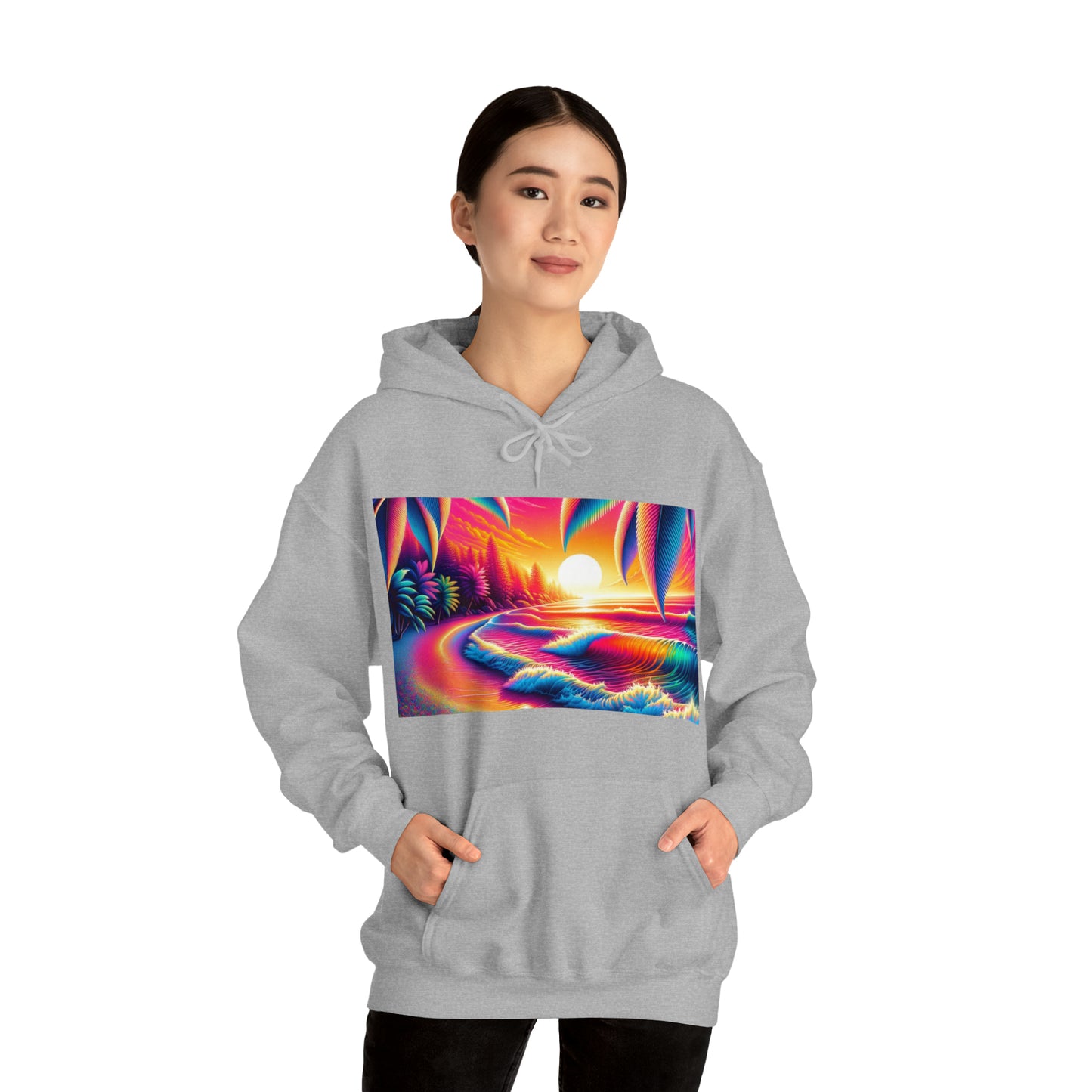 Psychedelic Beach Hooded Sweatshirt | Unisex