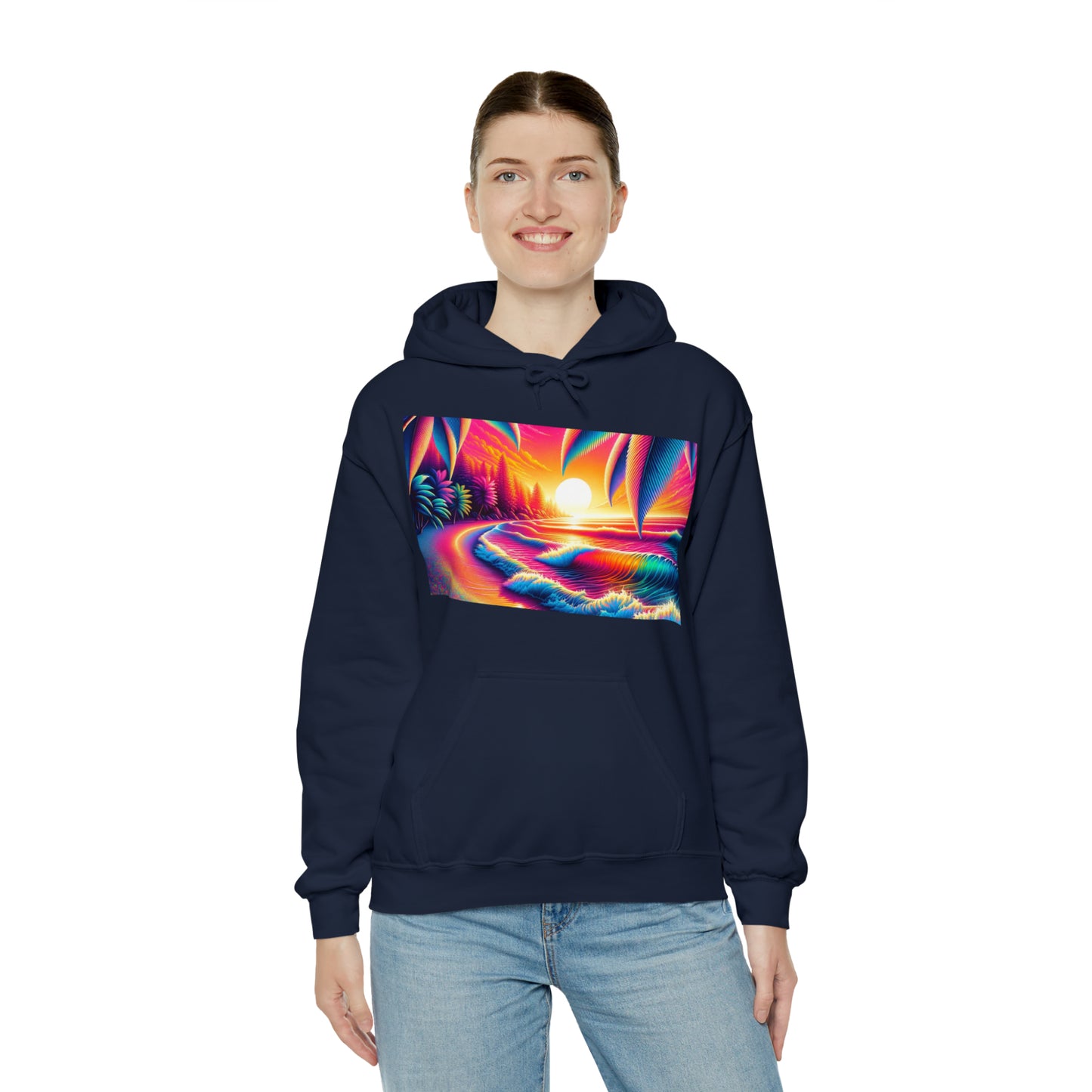 Psychedelic Beach Hooded Sweatshirt | Unisex