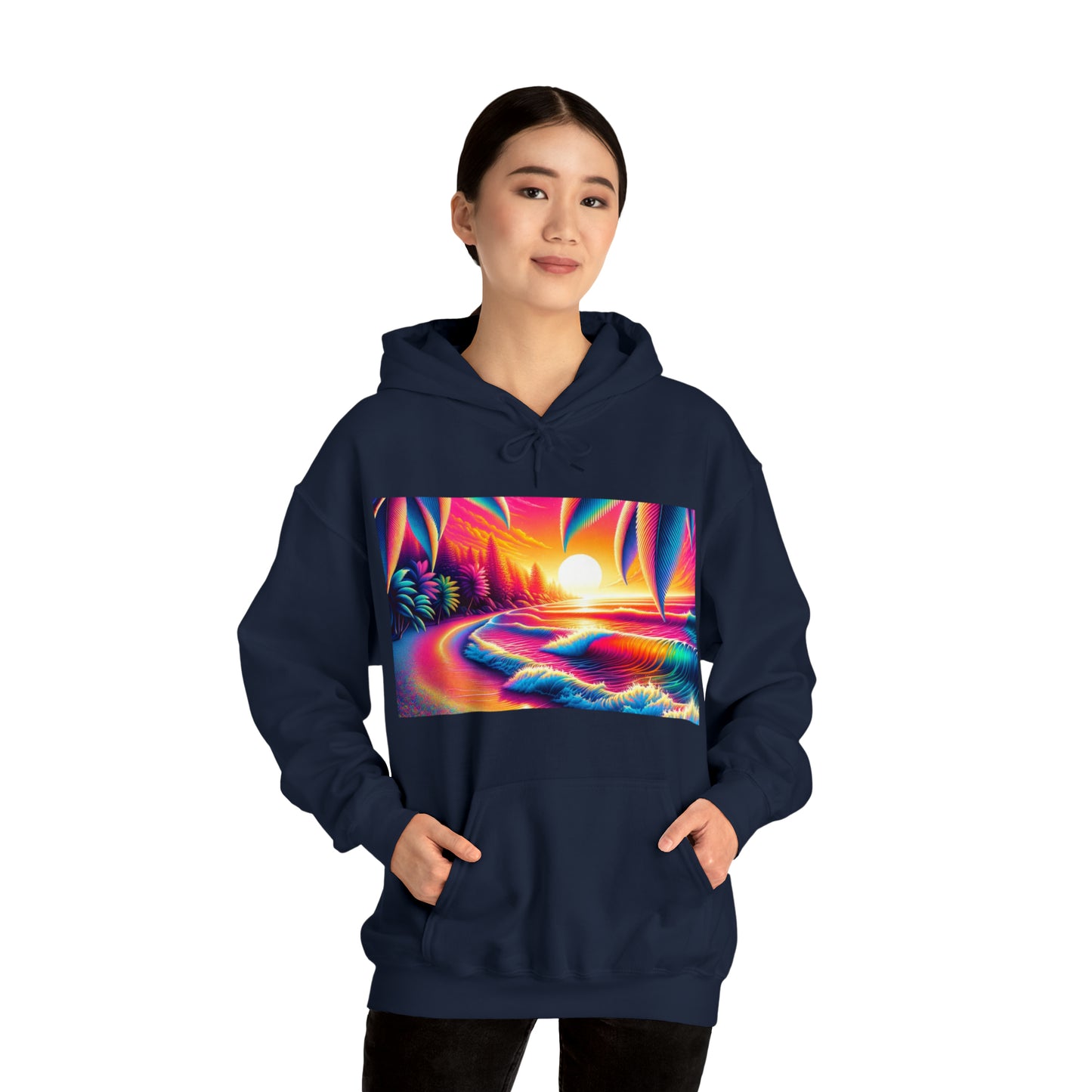 Psychedelic Beach Hooded Sweatshirt | Unisex