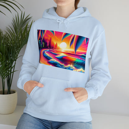 Psychedelic Beach Hooded Sweatshirt | Unisex