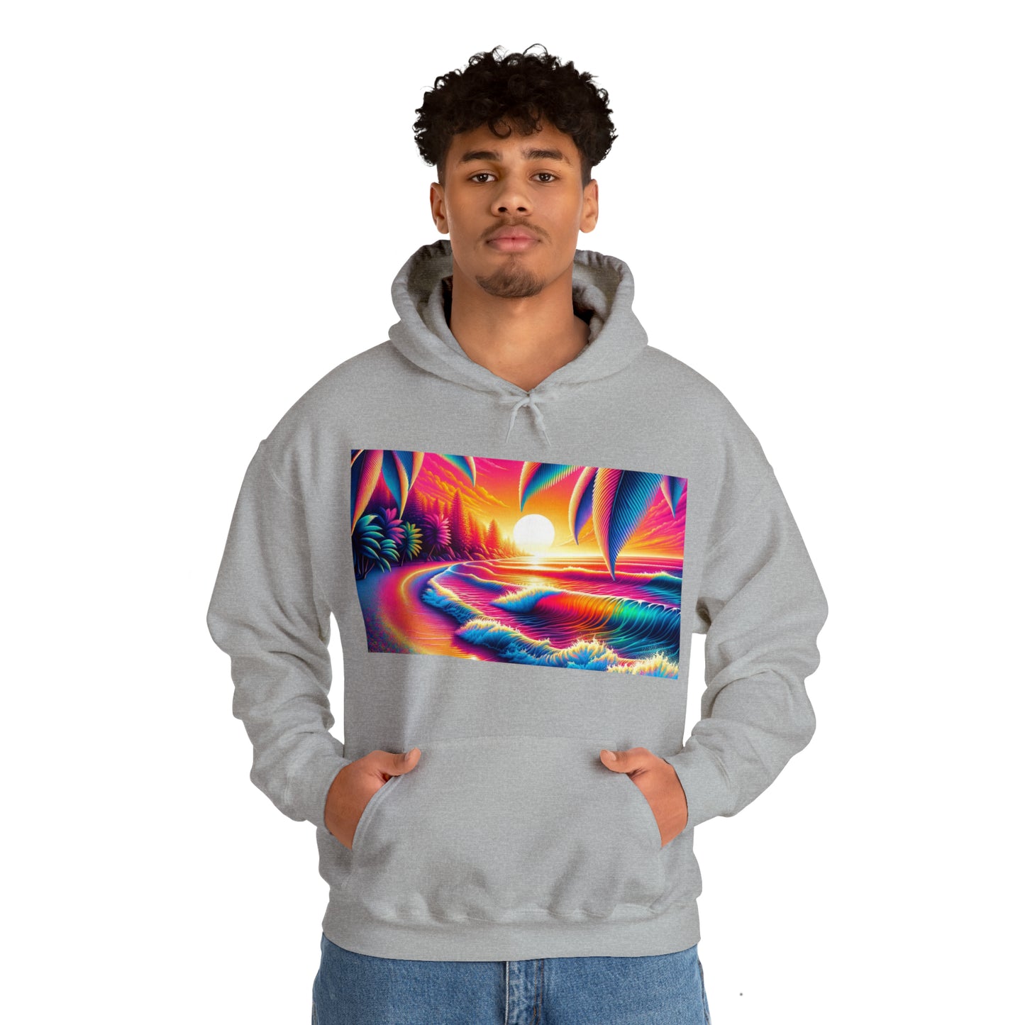 Psychedelic Beach Hooded Sweatshirt | Unisex