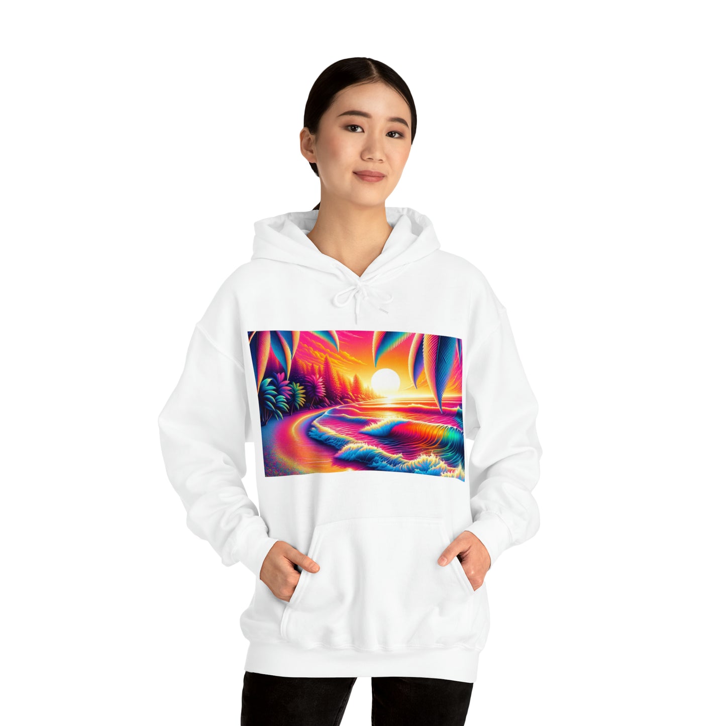 Psychedelic Beach Hooded Sweatshirt | Unisex